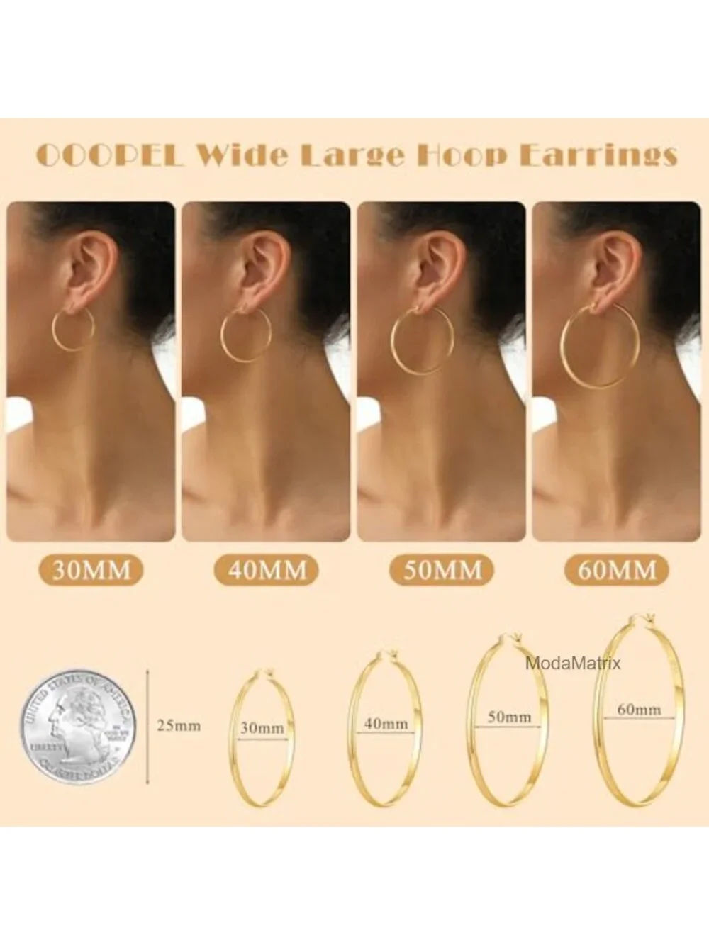 3mm Wide Large Hoop Earrings Hypoallergenic 925 Sterling Silver Post